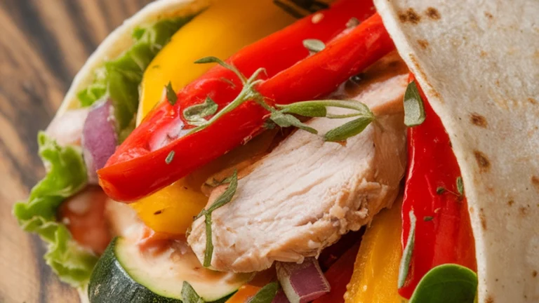 Roasted Veggie and Chicken Power Wrap