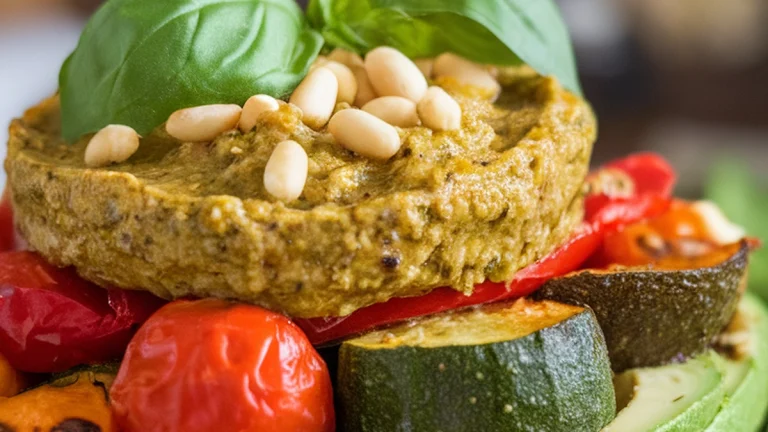 Roasted Veggie and Pesto Breakfast Bowl - Featured