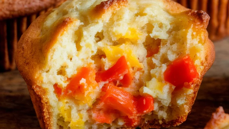 Savory Bell Pepper and Cheddar Muffins - Featured