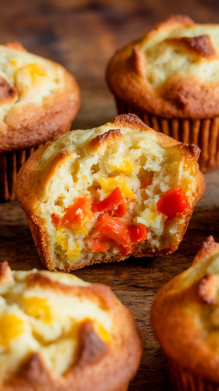 Savory Bell Pepper and Cheddar Muffins