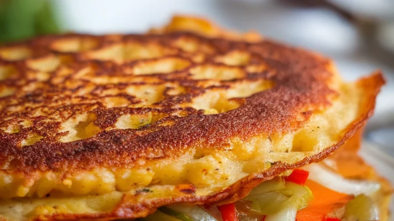 Savory Chickpea Flour Veggie Pancakes - Featured