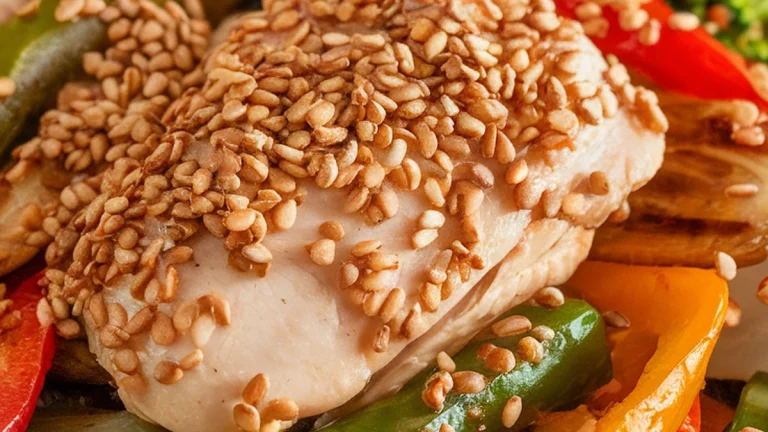 Sesame Vegetable Chicken Stir-Fry - Featured