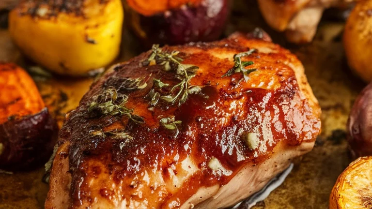 Sheet Pan Balsamic Chicken and Root Vegetables - Featured