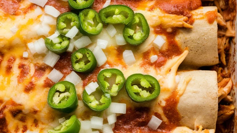 Skinny Green Chile Chicken Enchilada Casserole - Featured