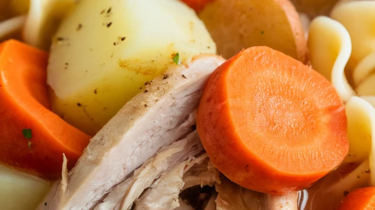 Slow Cooker Root Vegetable Chicken Noodle Soup - Featured