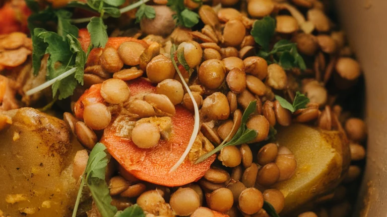 Slow Cooker Vegetarian Lentil Curry - Featured