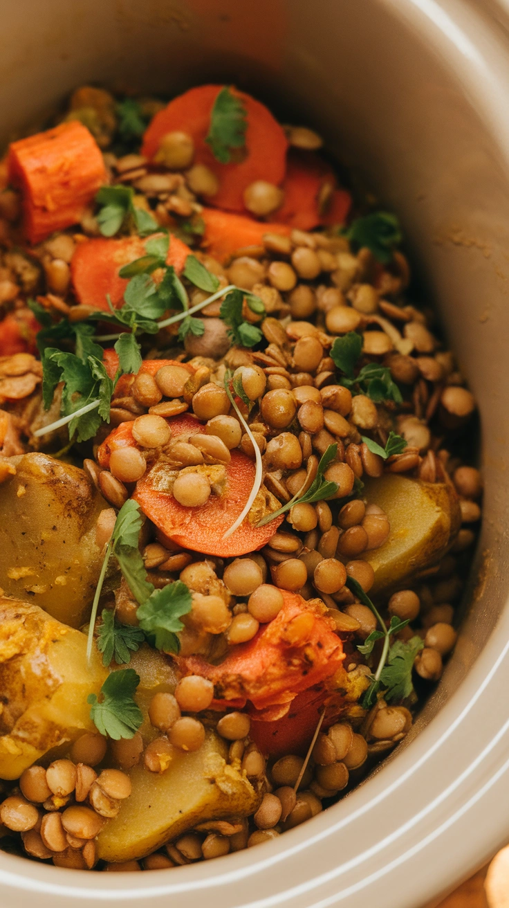 Slow Cooker Vegetarian Lentil Curry