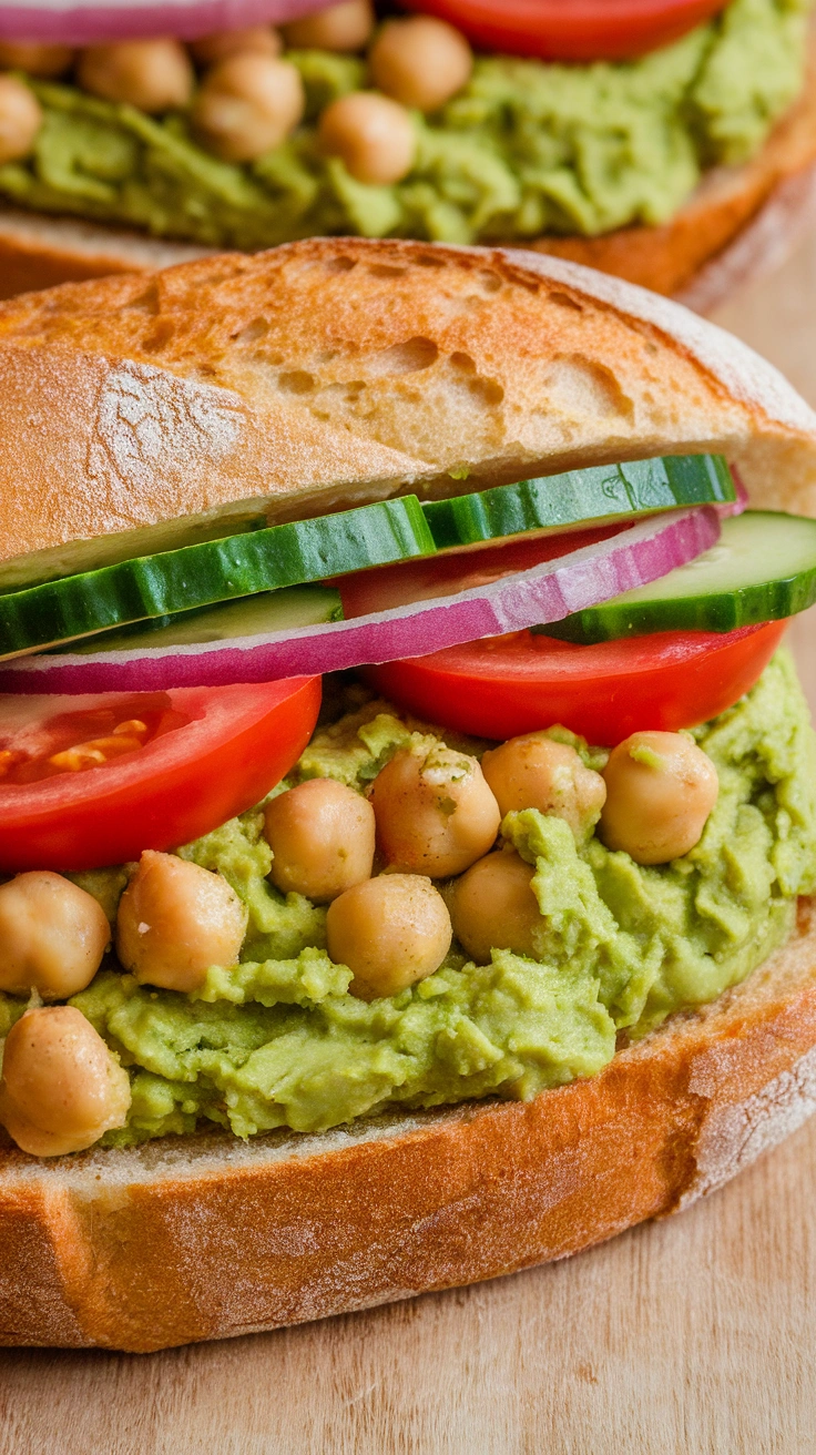 Smashed Chickpea and Avocado Sandwiches