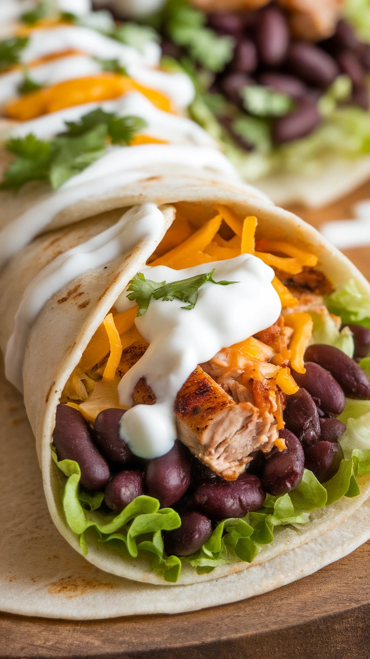 Southwest Black Bean and Chicken Wrap