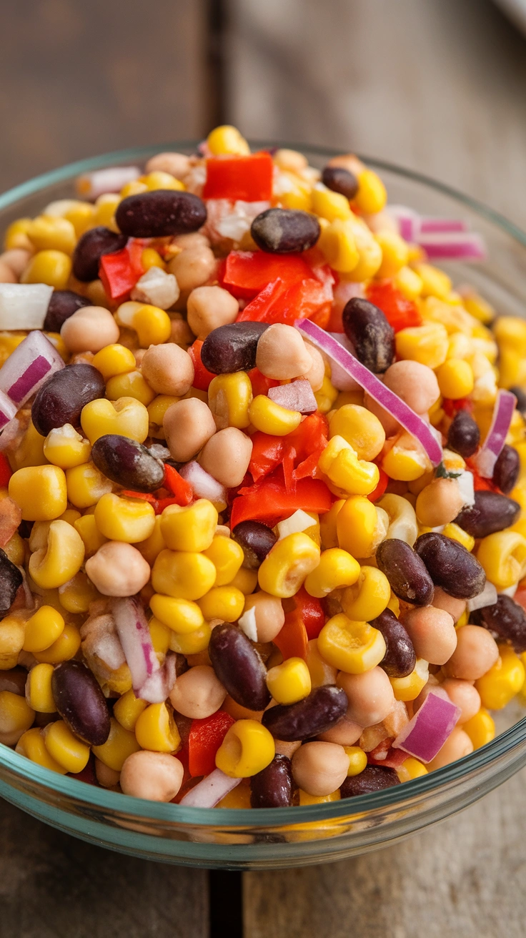 Southwest Corn and Black Bean Chickpea Salad