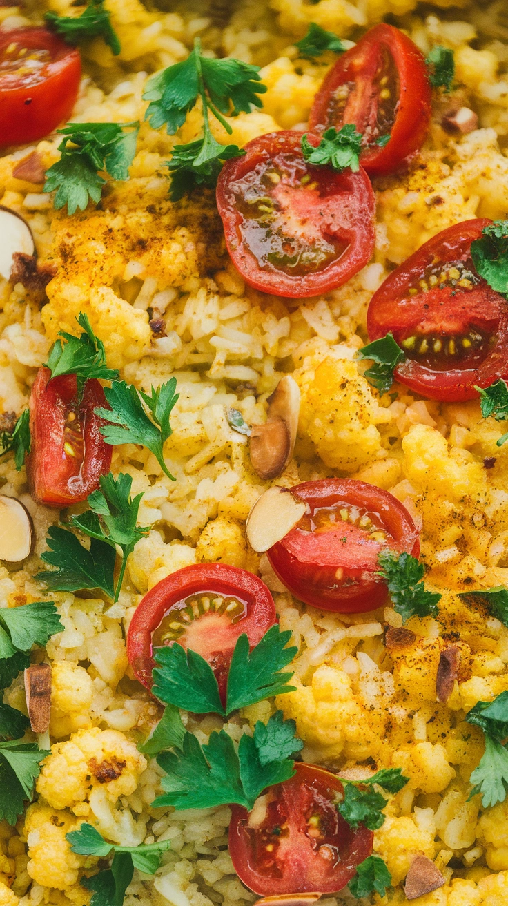 Spanish Style Tomato Garlic Cauliflower Rice