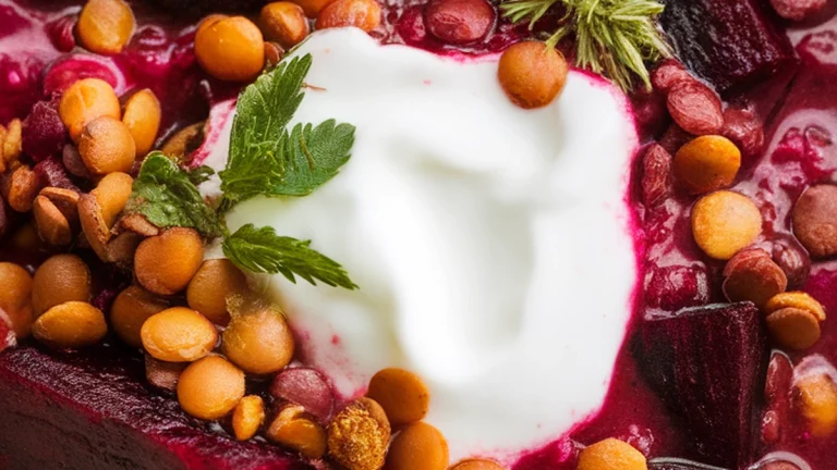 Spiced Beet and Lentil Soup - Featured