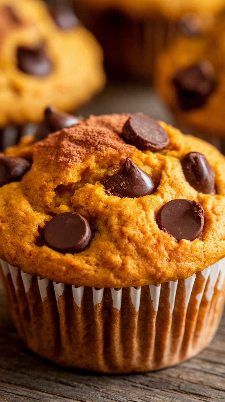 Spiced Pumpkin Chocolate Chip Muffins