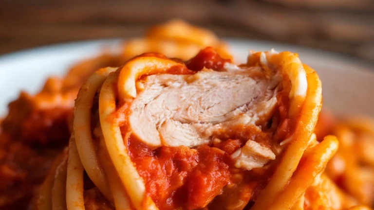 Spicy Arrabbiata Chicken Spaghetti - Featured