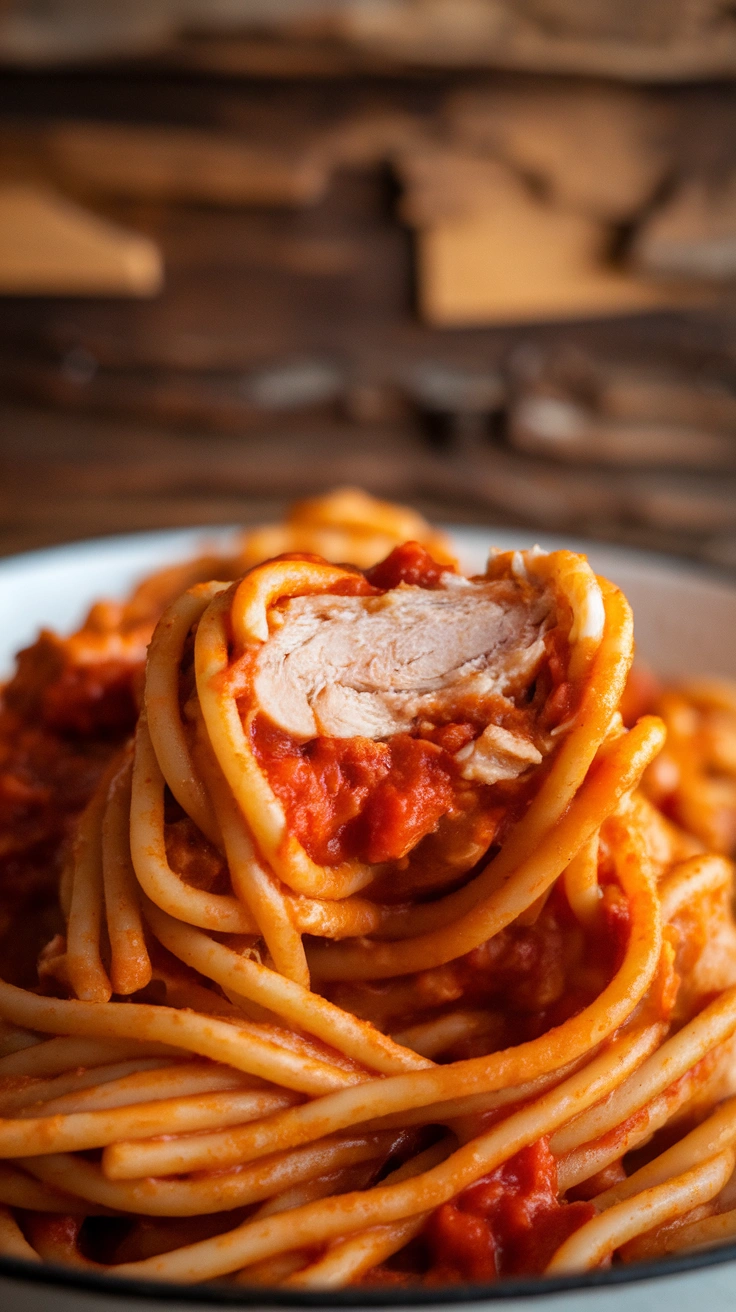 Spicy Arrabbiata Chicken Spaghetti