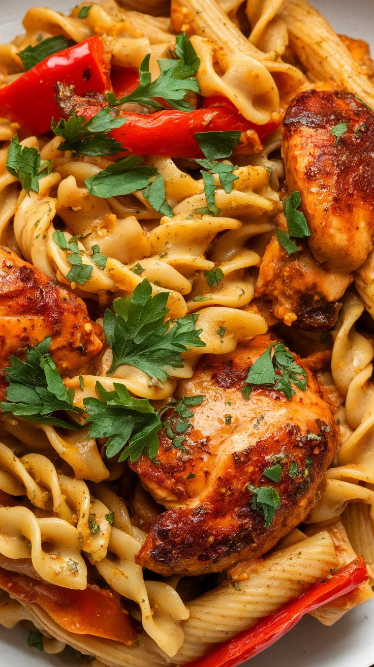 Spicy Cajun Chicken and Bell Pepper Pasta