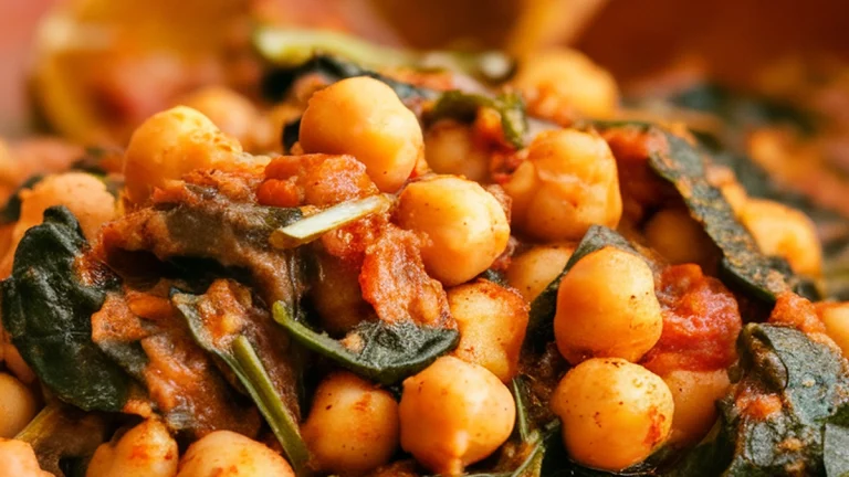 Spicy Chickpea and Spinach Stew - Featured