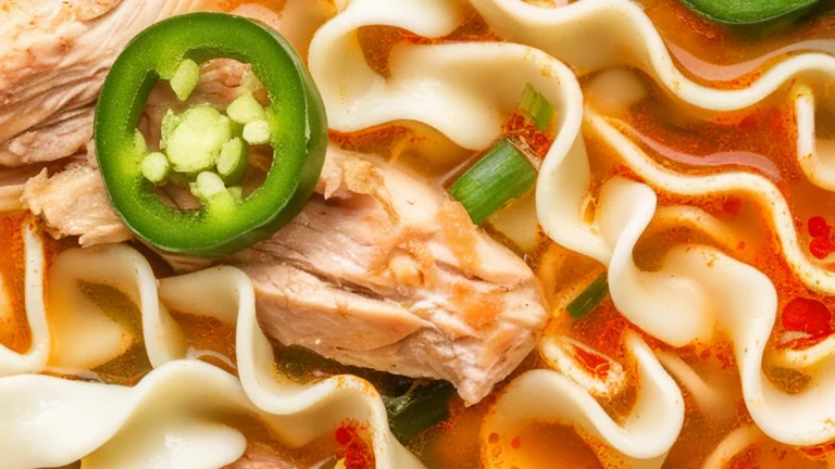 Spicy Jalapeño Lime Chicken Noodle Soup - Featured