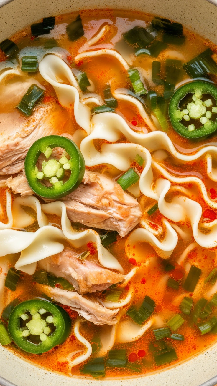 Spicy Jalapeño Lime Chicken Noodle Soup