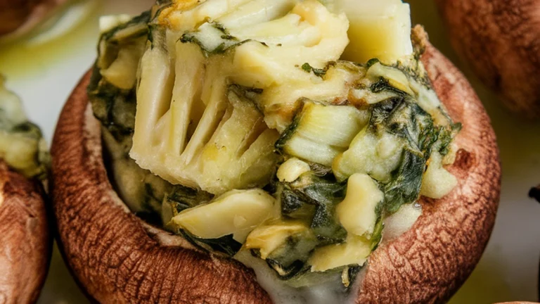 Spinach and Artichoke Stuffed Mushrooms - Featured