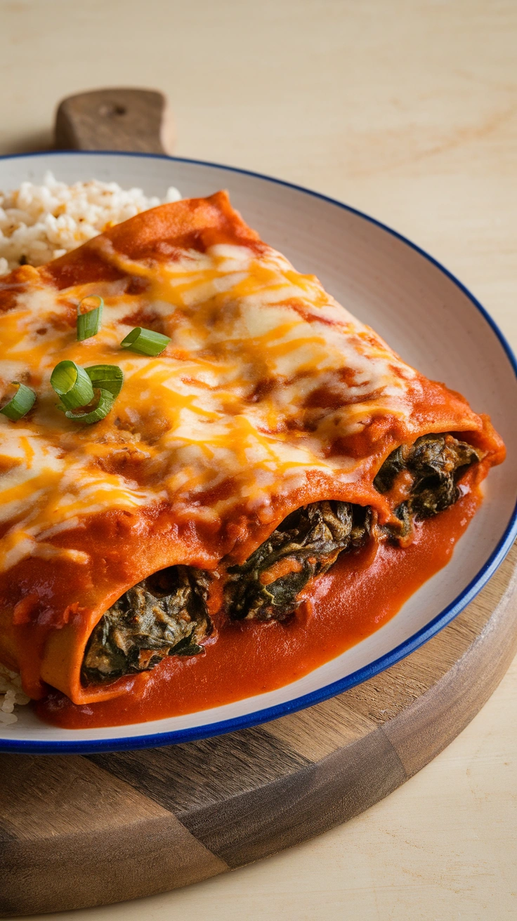 Spinach and Black Bean Enchiladas