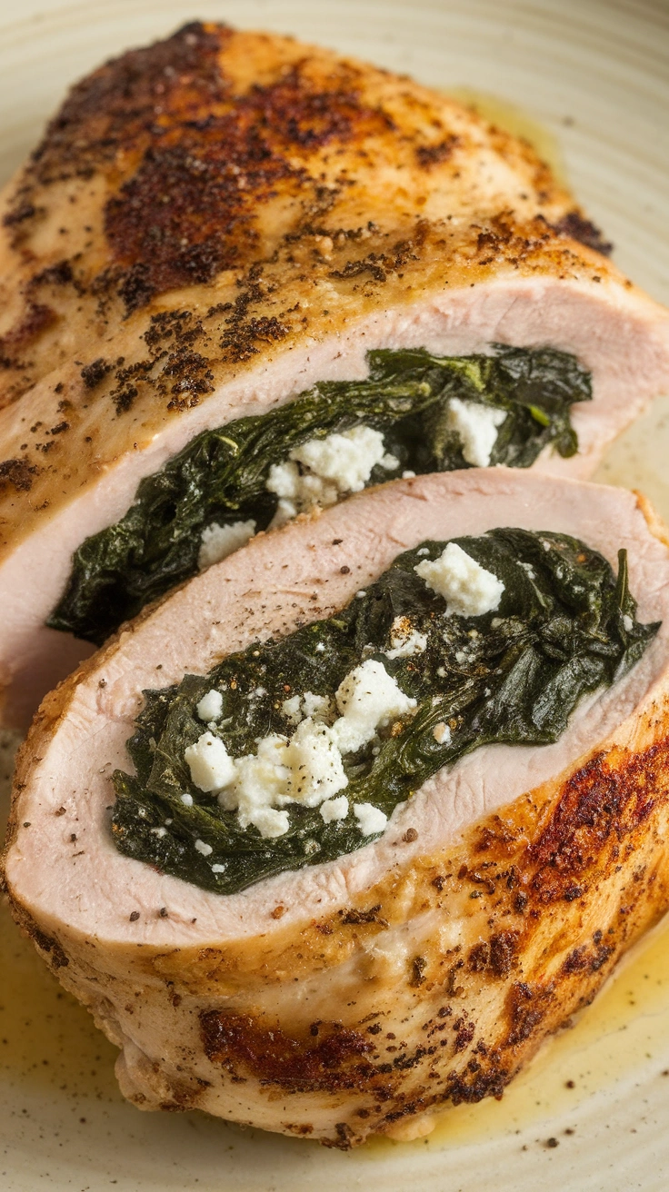 Spinach and Feta Stuffed Chicken Breast