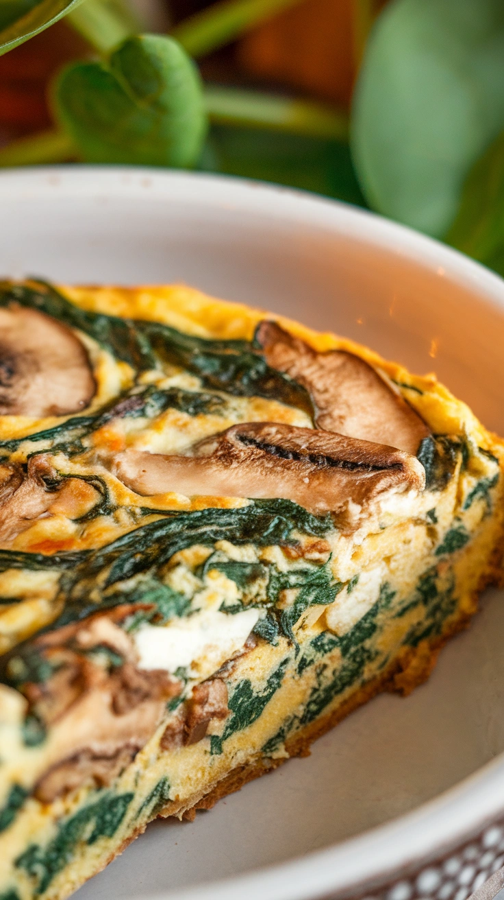 Spinach, Mushroom, and Goat Cheese Frittata