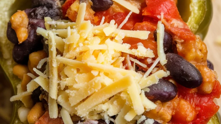 Stuffed Bell Peppers with Black Beans - Featured