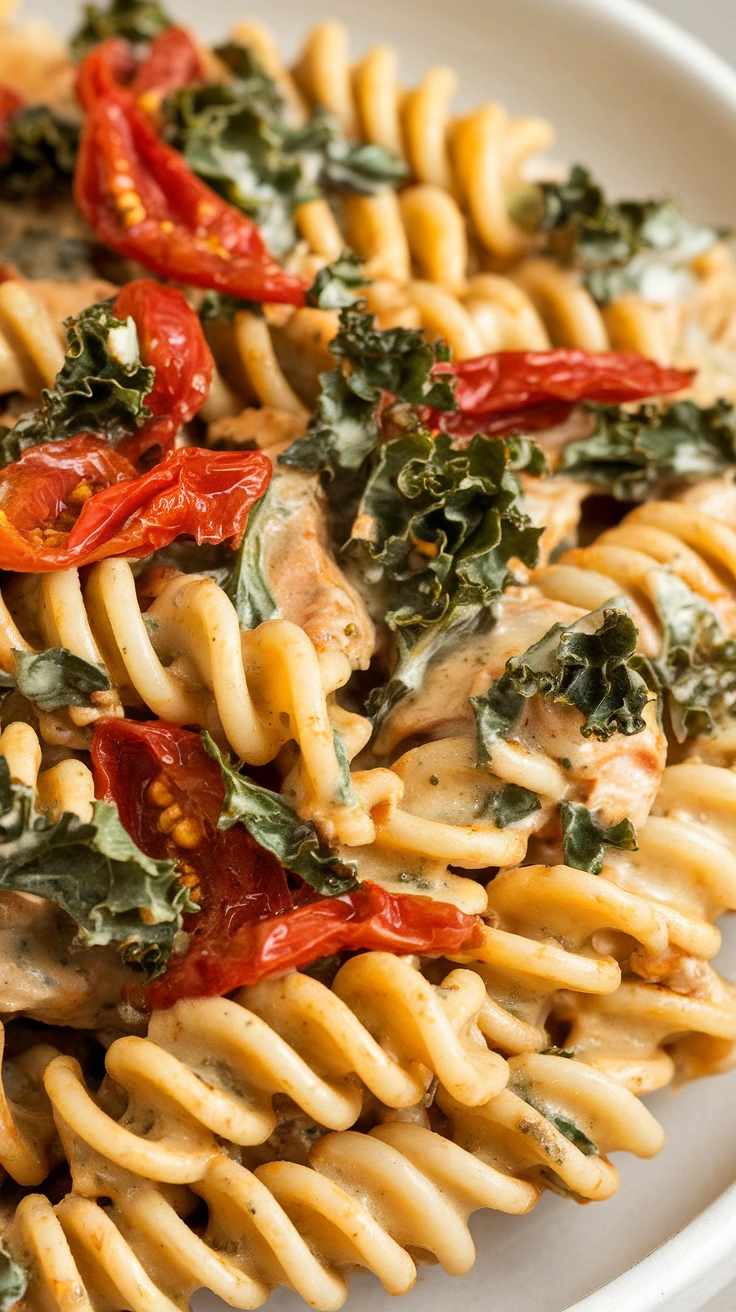 Sun-Dried Tomato and Kale Chicken Fusilli
