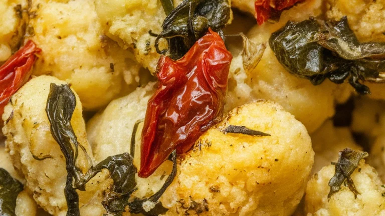 Sun-Dried Tomato and Spinach Cauliflower Gnocchi - Featured