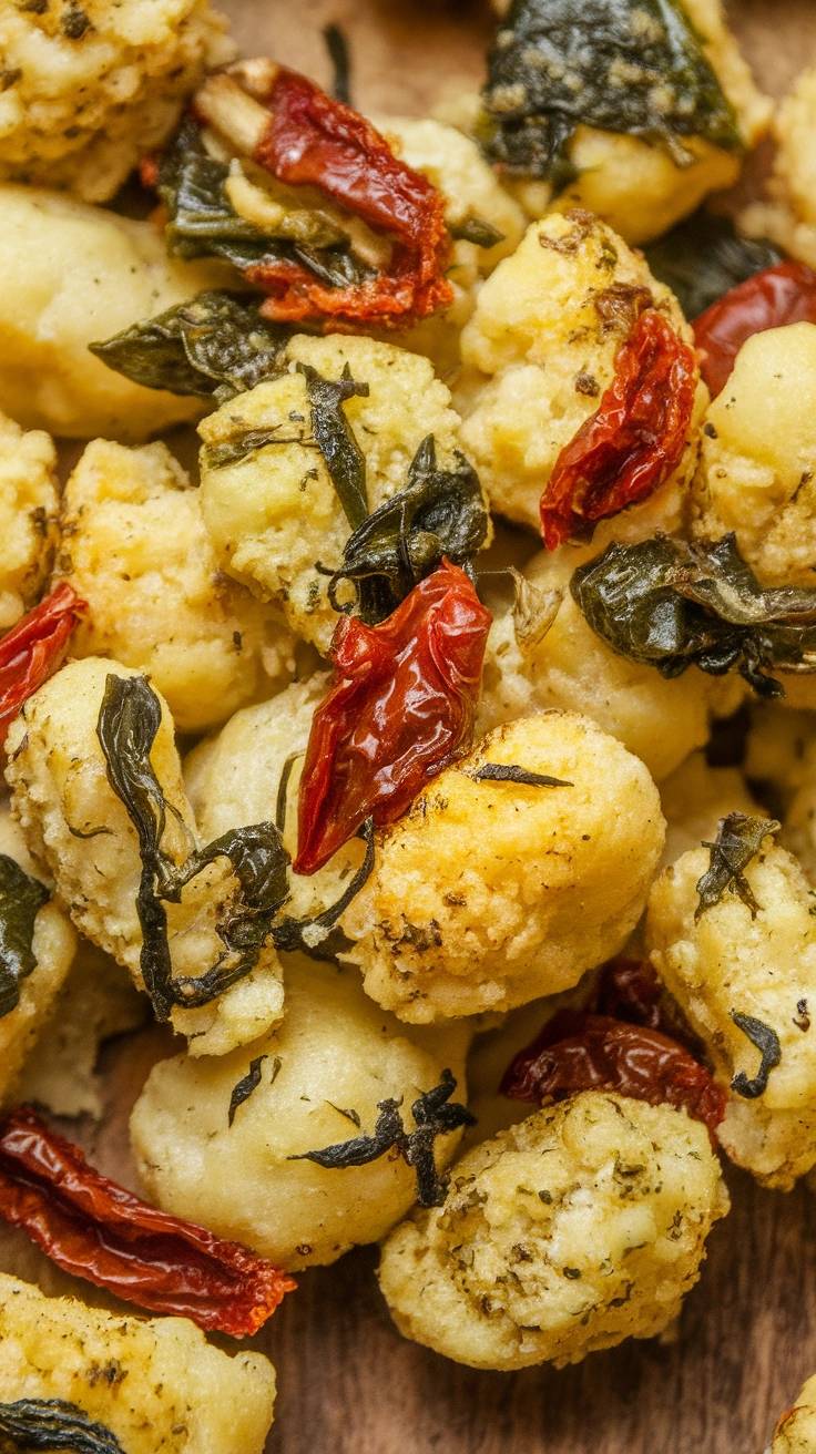 Sun-Dried Tomato and Spinach Cauliflower Gnocchi