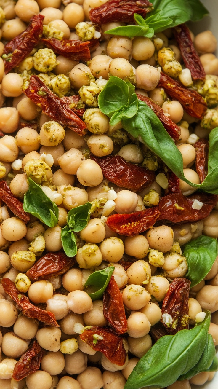 Sun-Dried Tomato Pesto Chickpea Salad