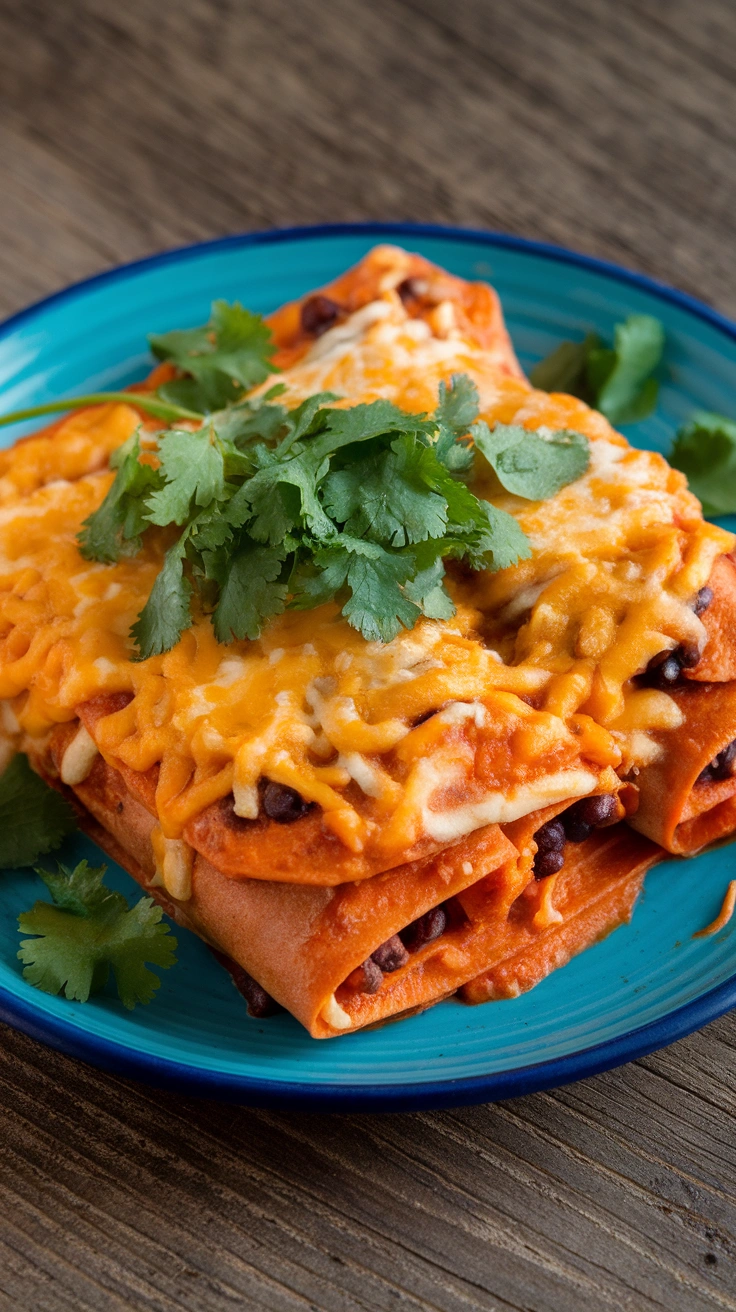 Sweet Potato and Black Bean Enchiladas