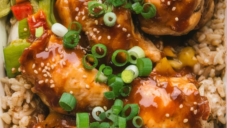 Teriyaki Chicken and Brown Rice Casserole - Featured