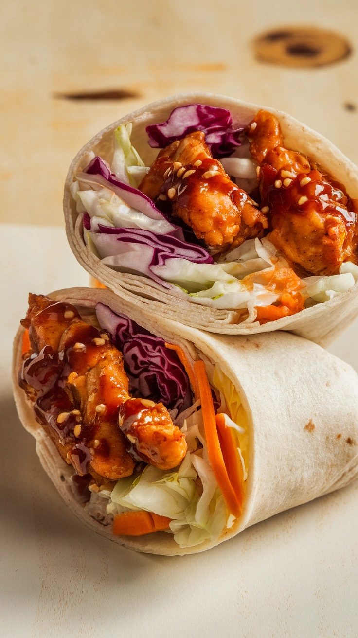Teriyaki Chicken and Slaw Wrap