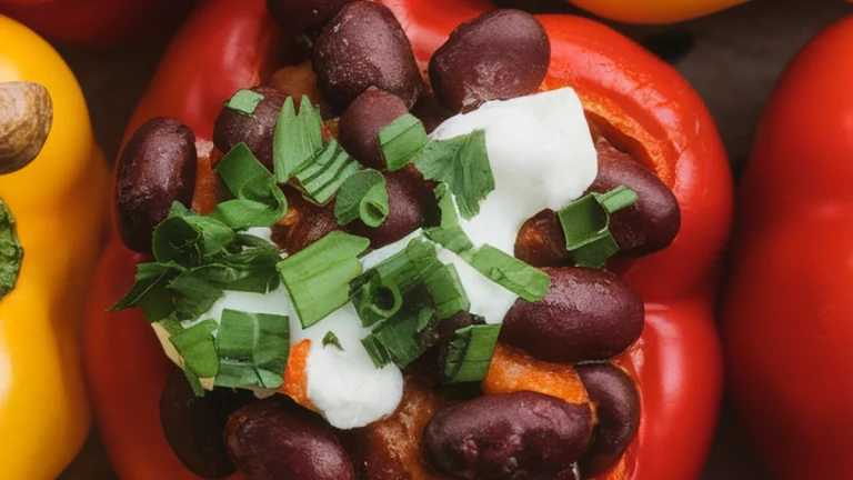 Tex-Mex Bean Stuffed Peppers - Featured