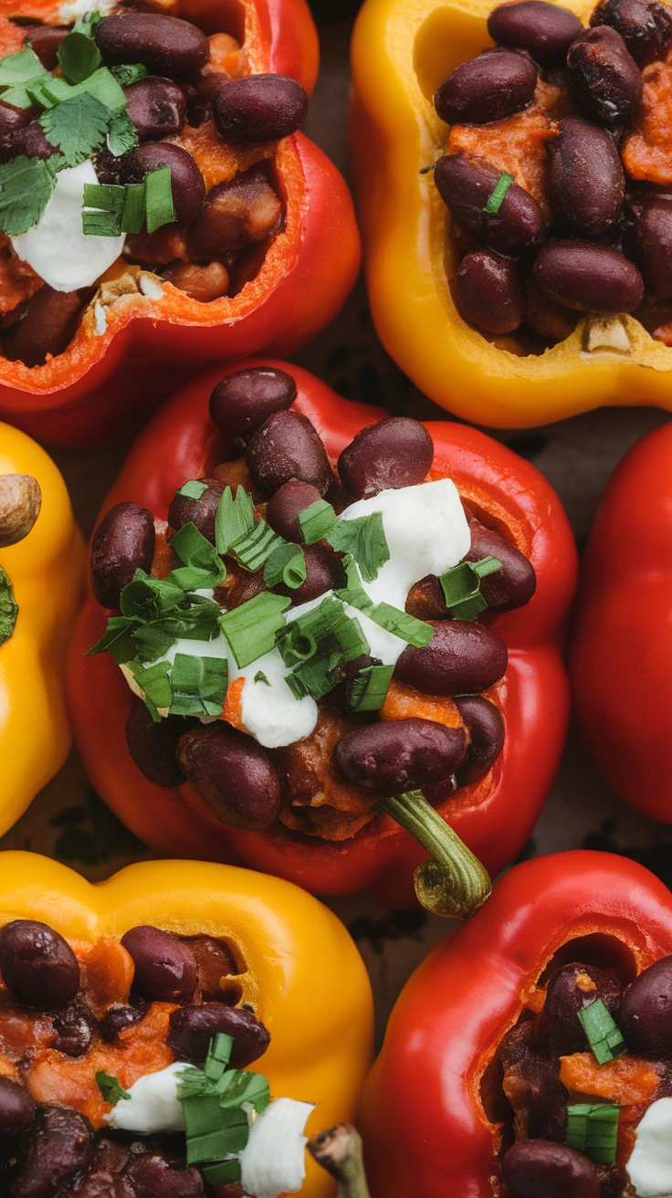 Tex-Mex Bean Stuffed Peppers