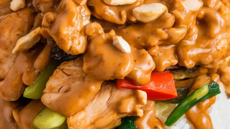 Thai Peanut Chicken Rice Bowl - Featured