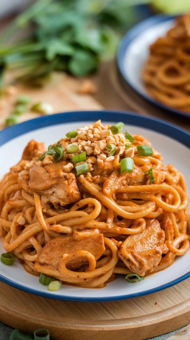 Thai Peanut Chicken Spaghetti
