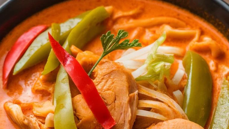 Thai Red Curry Chicken Noodle Soup - Featured