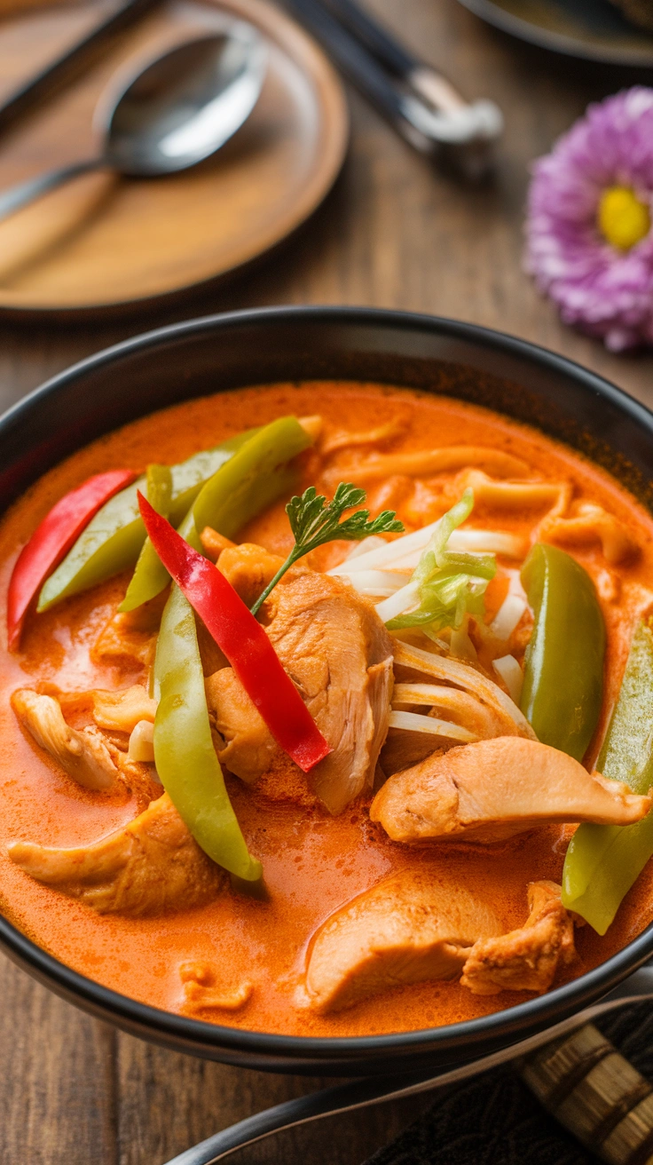 Thai Red Curry Chicken Noodle Soup