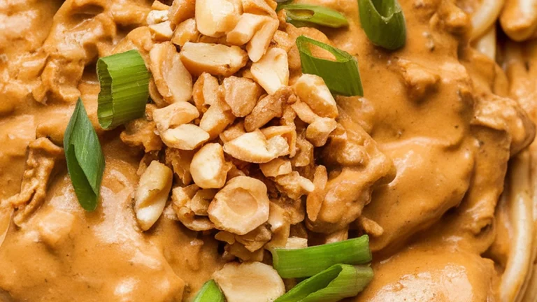 Thai-Style Peanut Chicken and Spaghetti - Featured