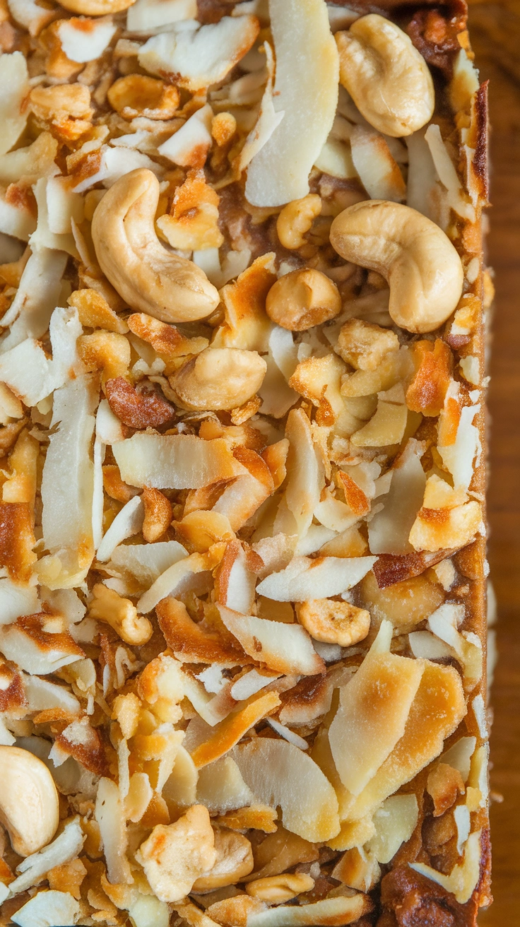 Toasted Coconut Cashew Bars