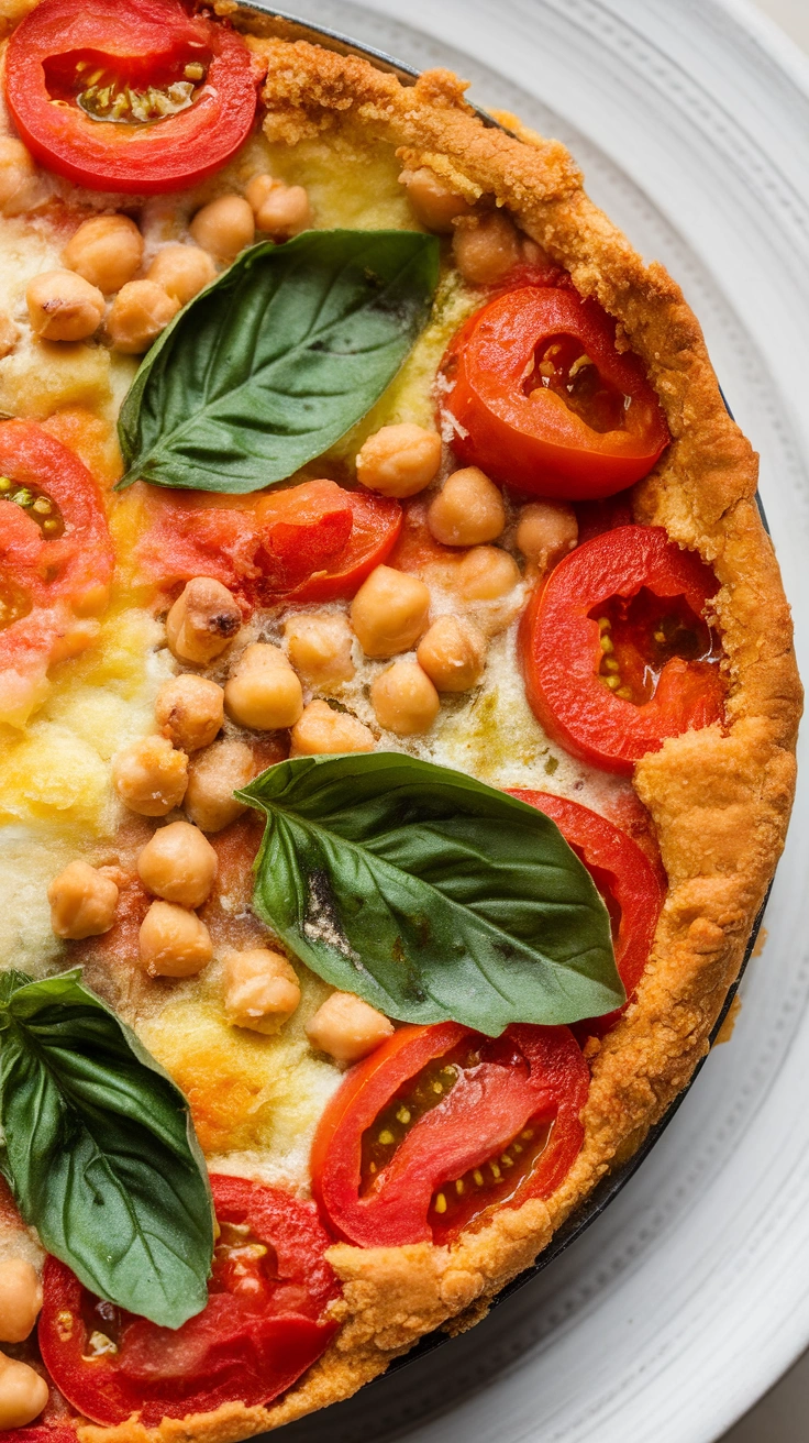 Tomato Basil Chickpea Bake