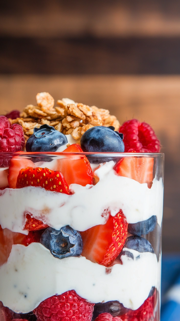 Triple Berry Greek Yogurt Parfait