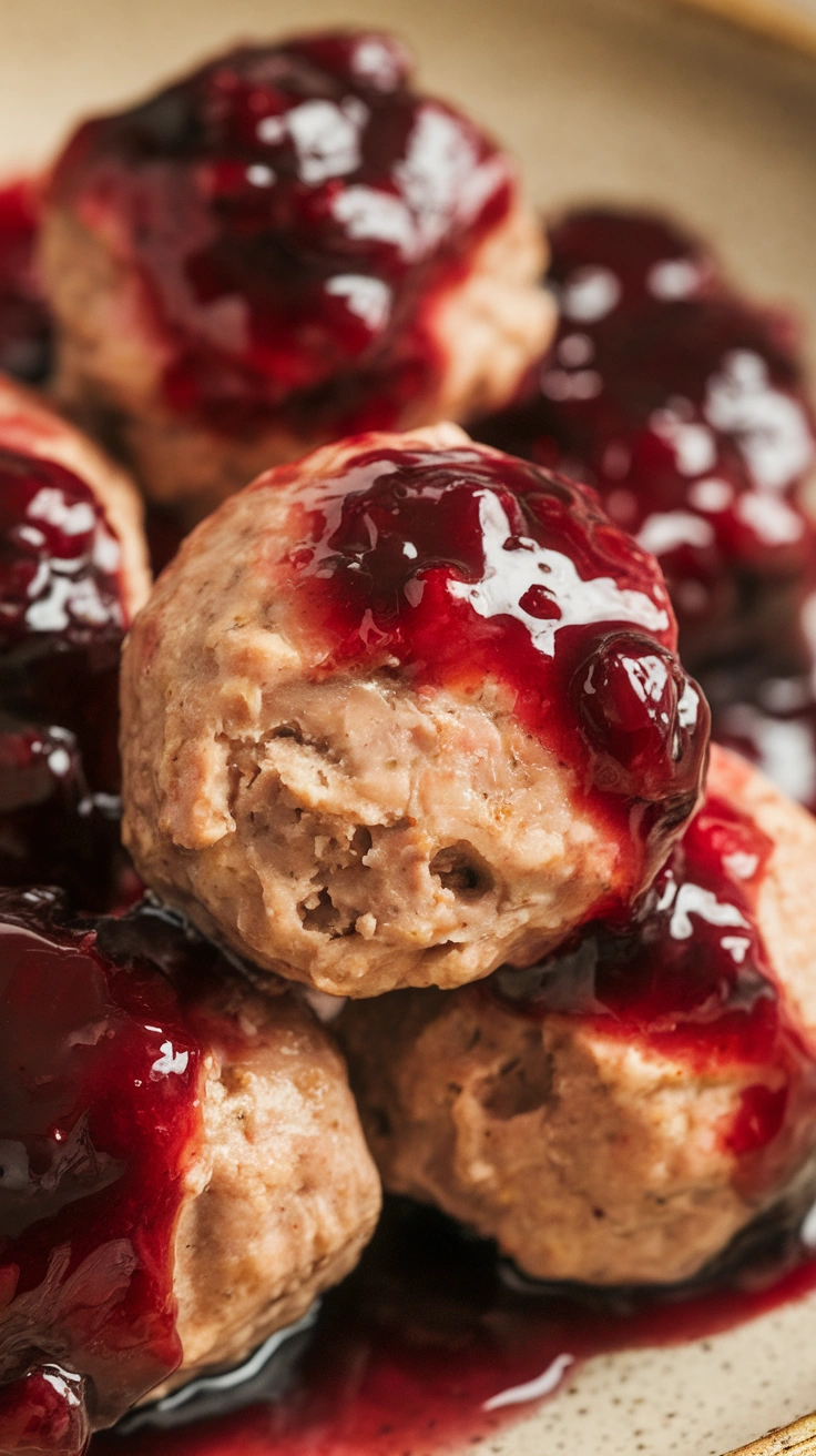 Turkey Meatballs with Cranberry Glaze