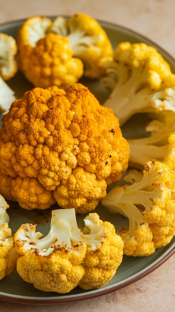 Turmeric and Ginger Roasted Cauliflower