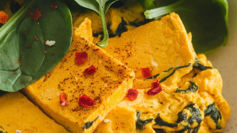 Turmeric Tofu Scramble with Spinach - Featured