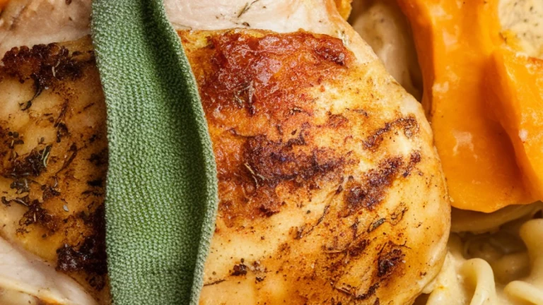 Velvety Butternut Squash and Sage Chicken Pasta - Featured