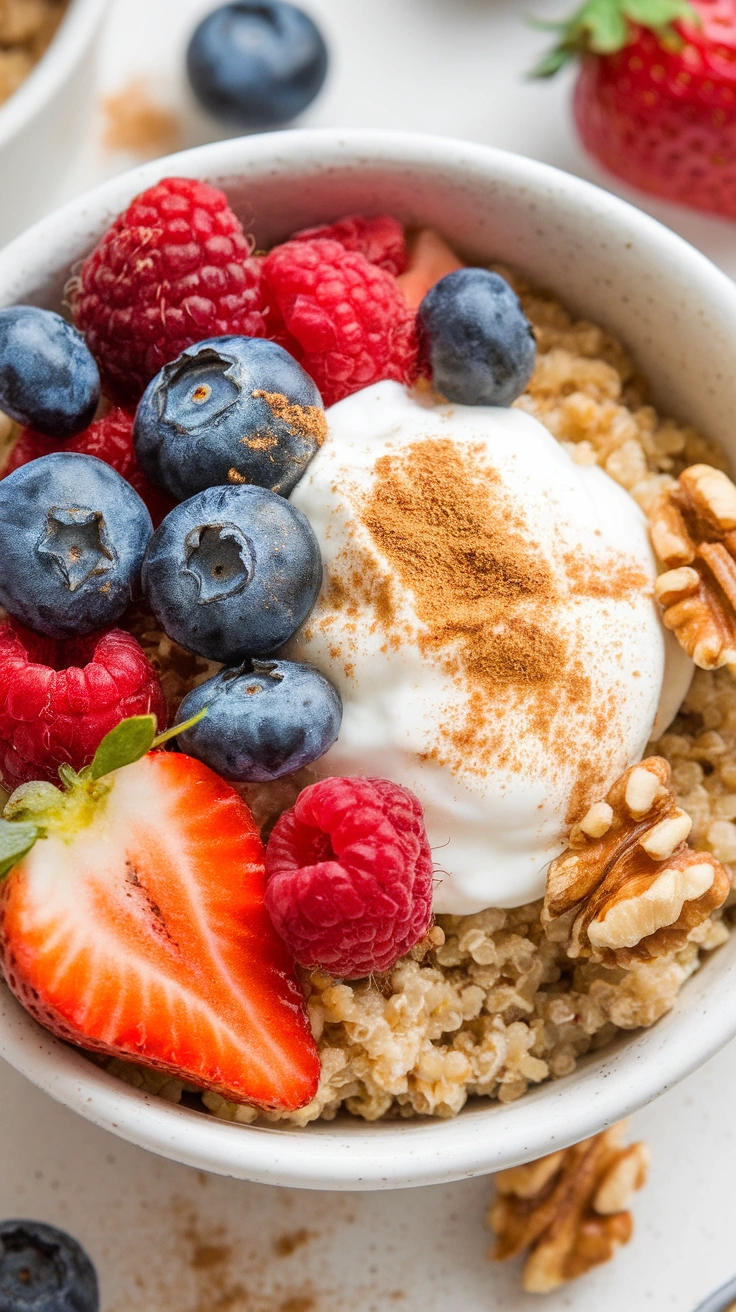 Warm Cinnamon Quinoa Breakfast Bowl